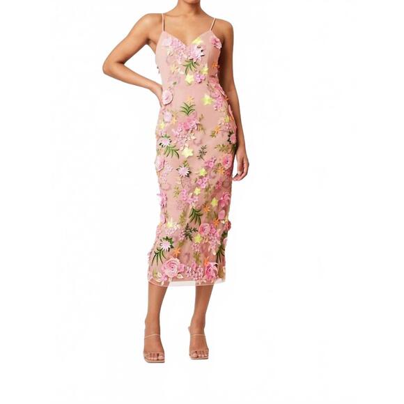 NEW ELLIATT aella midi dress in pink